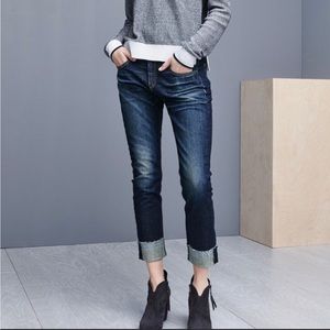 NWOT Rag & Bone Dre Slim Boyfriend Cuffed Jeans Size 25